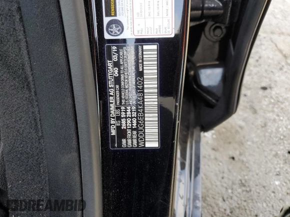 2019 Mercedes-Benz S 450 с VIN WDDUG6EB4KA481402, выставлен на аукционе Copart как лот 61012664 с пробегом 46 200 миль миль и Списание • Salvage title. История ставок и продаж доступна на DreamBid. Изображение 12.
