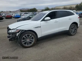 2018 Jaguar F-PACE 25t Premium with VIN SADCJ2FX9JA272704, listed as a Copart auction lot 48439155 with 106,738 mi miles and Salvage Title. Bid and sale history available at carsss.com. Image 1.