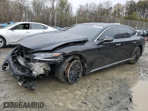 2019 Lexus LS 500 with VIN JTHC51FF1K5005423, listed as a Copart auction lot 80461064 with 73,595 mi miles and Salvage title. Bid and sale history available at DreamBid. Image 1.