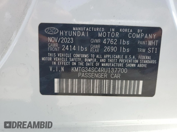 2024 Genesis G70 2.5T с VIN KMTG34SC4RU137700, выставлен на аукционе Copart как лот 62257805 с пробегом 3 123 миль миль и Чистый • Clean title. История ставок и продаж доступна на DreamBid. Изображение 12.