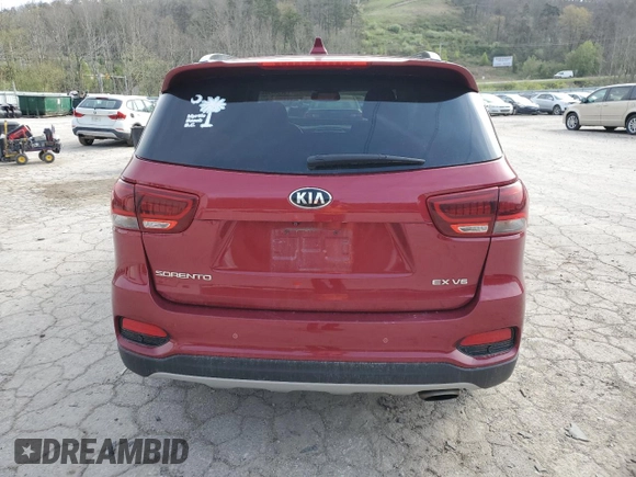 2019 Kia Sorento EX with VIN 5XYPHDA59KG567720, listed as a Copart auction lot 52944355 with 75,114 mi miles and Salvage Title. Bid and sale history available at DreamBid. Image 6.