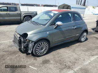 2017 FIAT 500 Lounge with VIN 3C3CFFER8HT697832, listed as a Copart auction lot 65620375 with 59,639 mi miles and Salvage title. Bid and sale history available at DreamBid. Image 1.
