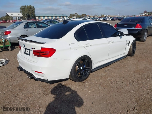 2018 BMW M3 with VIN WBS8M9C52J5K98356, listed as a IAAI auction lot 41593546 with 91,478 mi miles. Bid and sale history available at carsss.com. Image 4.