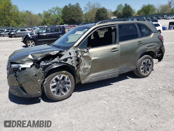 2025 Subaru Forester Premium с VIN JF2SLDBC4SH406965, выставлен на аукционе Copart как лот 53324995 с пробегом 8 341 миль миль и Списание • Salvage title. История ставок и продаж доступна на DreamBid. Изображение 1.