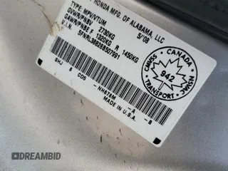 2008 Honda Odyssey Touring with VIN 5FNRL38828B507991, listed as a Copart auction lot 48154005 with 500,195 mi miles and Clean Title. Bid and sale history available at carsss.com. Image 13.
