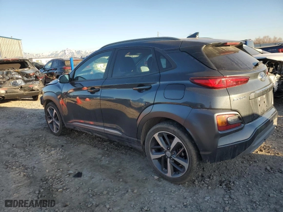 2021 Hyundai Kona Ultimate with VIN KM8K5CA50MU686931, listed as a Copart auction lot 46915445 with 43,612 mi miles and Salvage Title. Bid and sale history available at carsss.com. Image 2.