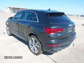 2021 Audi Q3 S line Premium Plus with VIN WA1EECF3XM1133790, listed as a IAAI auction lot 41870016 with 43,794 mi miles and . Bid and sale history available at DreamBid. Image 3.