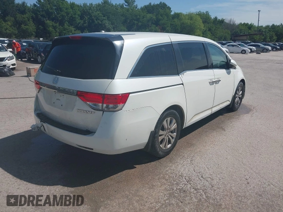 2014 Honda Odyssey EX-L z VIN 5FNRL5H61EB001509, wystawiony jako IAAI lot #42371539 z przebiegiem 259 195 mil mil oraz . Historia ofert i sprzedaży dostępna na DreamBid. Obrazek 4.