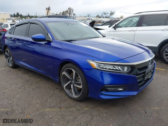 2019 Honda Accord Sedan Sport 1.5T with VIN 1HGCV1F3XKA059819, listed as a IAAI auction lot 41796021 with 135,767 mi miles. Bid and sale history available at carsss.com. Image 1.