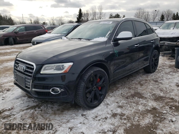 2016 Audi SQ5 3.0T Technik with VIN WA1LCAFP1GA117602, listed as a Copart auction lot 41577155 with 126,549 mi miles and Clean Title. Bid and sale history available at carsss.com. Image 1.