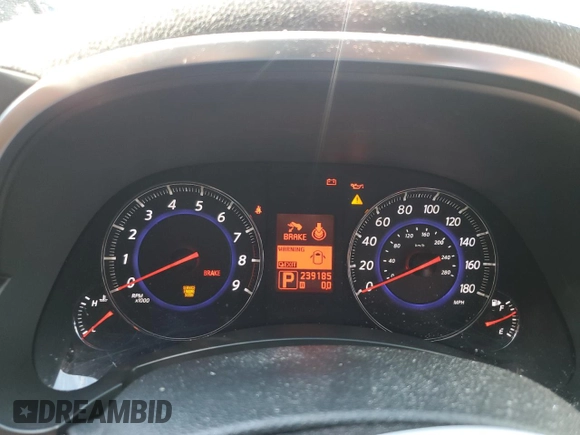 2010 Infiniti FX35 with VIN JN8AS1MU8AM800058, listed as a Copart auction lot 73958364 with 239,185 mi miles and Salvage Title. Bid and sale history available at carsss.com. Image 9.