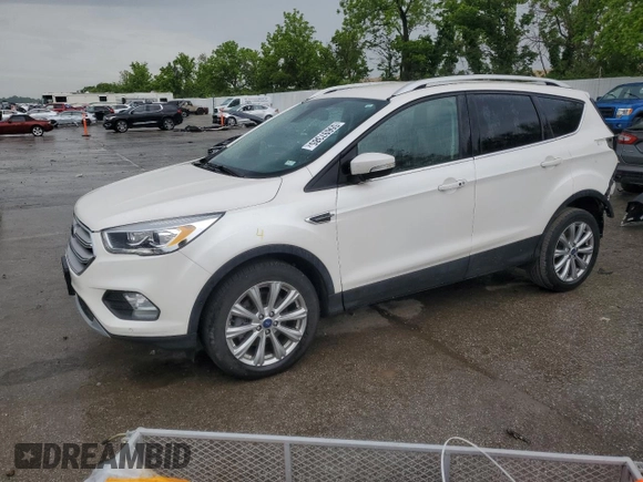 2018 Ford Escape Titanium z VIN 1FMCU9J94JUB49827, wystawiony jako Copart lot #55697385 z przebiegiem 98 682 mil mil oraz Szkoda całkowita • Salvage title. Historia ofert i sprzedaży dostępna na DreamBid. Obrazek 1.