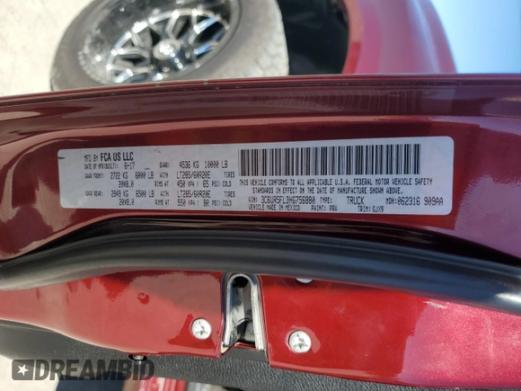 2017 Ram 2500 Laramie with VIN 3C6UR5FL3HG756880, listed as a Copart auction lot 46956125 with 121,950 mi miles and Salvage Title. Bid and sale history available at carsss.com. Image 13.