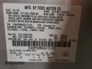 2018 Ford Taurus SEL with VIN 1FAHP2H80JG111523, listed as a Copart auction lot 85364784 with 100,033 mi miles and Clean Title. Bid and sale history available at carsss.com. Image 12.