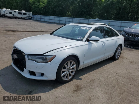 2013 Audi A6 Premium Plus with VIN WAUGFAFCXDN087416, listed as a Copart auction lot 59967605 with 112,279 mi miles and Salvage title. Bid and sale history available at DreamBid. Image 1.