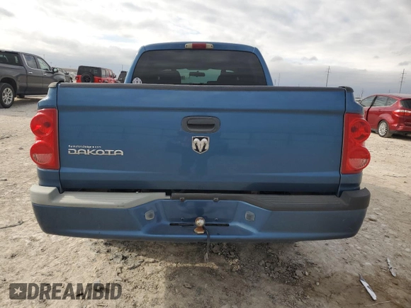 2005 Dodge Dakota ST with VIN 1D7HE28K65S250141, listed as a Copart auction lot 86490584 with 217,766 mi miles and Salvage Title. Bid and sale history available at DreamBid. Image 6.