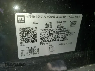 2022 GMC Terrain SLE with VIN 3GKALTEV9NL219507, listed as a Copart auction lot 49863475 with 64,256 mi miles and Non repairable. Bid and sale history available at DreamBid. Image 14.