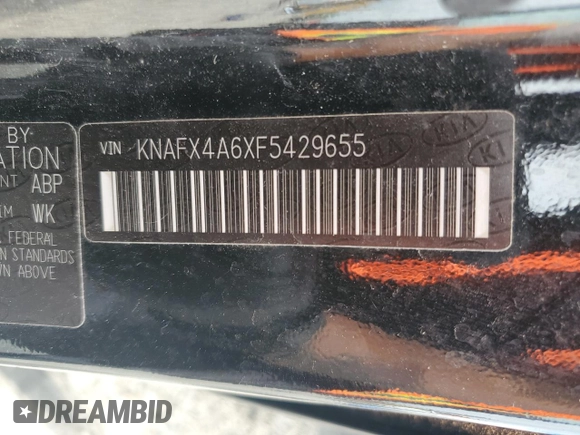 2015 Kia Forte LX with VIN KNAFX4A6XF5429655, listed as a Copart auction lot 53858675 with 71,844 mi miles and Salvage Title. Bid and sale history available at carsss.com. Image 12.