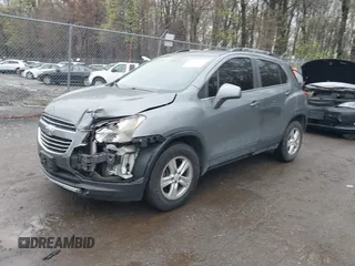 2015 Chevrolet Trax LT with VIN KL7CJRSBXFB097960, listed as a IAAI auction lot 41976883 with 98,621 mi miles and . Bid and sale history available at carsss.com. Image 2.