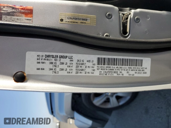 2013 Jeep Patriot Limited с VIN 1C4NJPCB7DD196932, выставлен на аукционе Copart как лот 74384244 с пробегом 137 612 миль миль и Списание • Salvage title. История ставок и продаж доступна на DreamBid. Изображение 15.