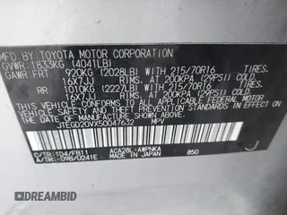 2005 Toyota RAV4 with VIN JTEGD20VX50047632, listed as a IAAI auction lot 41827122 with 214,716 mi miles. Bid and sale history available at carsss.com. Image 9.