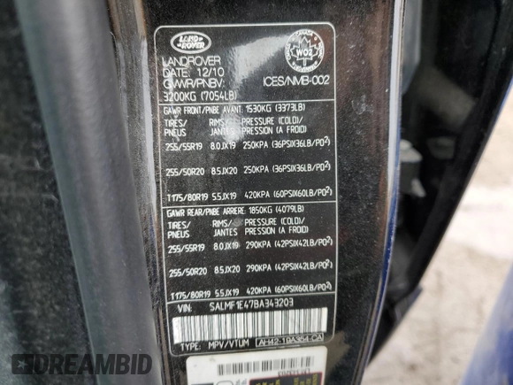 2011 Land Rover Range Rover SC with VIN SALMF1E47BA343203, listed as a Copart auction lot 51349035 with 143,467 mi miles and Clean title. Bid and sale history available at DreamBid. Image 13.
