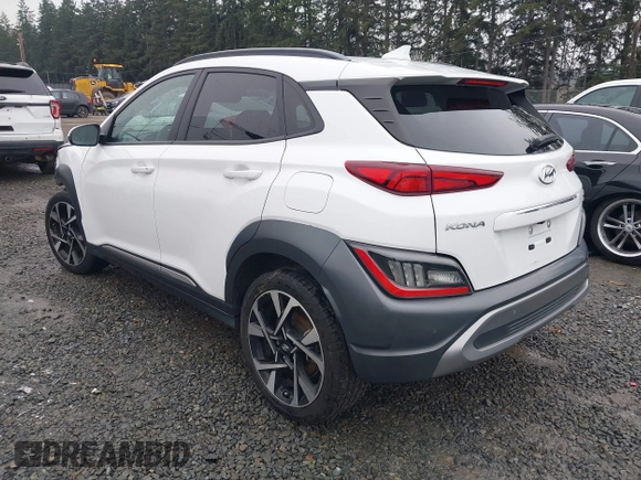 2022 Hyundai Kona Limited with VIN KM8K5CA3XNU811739, listed as a IAAI auction lot 41271588 with 50,007 mi miles and . Bid and sale history available at DreamBid. Image 3.