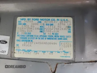 1989 Ford F-150 with VIN 1FTEF14H5KNB08484, listed as a Copart auction lot 57740504 with 69,414 mi miles and Salvage Title. Bid and sale history available at carsss.com. Image 12.
