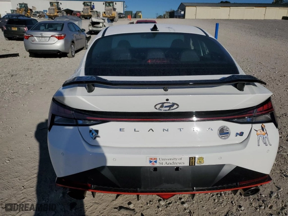 2023 Hyundai Elantra N with VIN KMHLW4AK5PU014560, listed as a Copart auction lot 76292834 with 47,215 mi miles and Salvage Title. Bid and sale history available at carsss.com. Image 6.