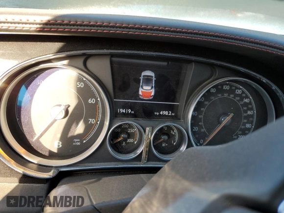 2016 Bentley Continental GT V8 with VIN SCBGT3ZA5GC053310, listed as a Copart auction lot 45535345 with 19,419 mi miles and Clean Title. Bid and sale history available at DreamBid. Image 9.