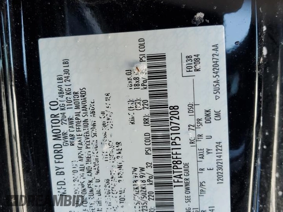 2023 Ford Mustang GT Premium z VIN 1FATP8FF1P5107208, wystawiony jako Copart lot #88124295 z przebiegiem 9 684 mil mil oraz Szkoda całkowita • Salvage title. Historia ofert i sprzedaży dostępna na DreamBid. Obrazek 12.