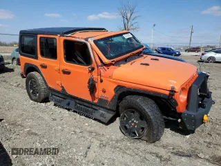 2018 Jeep Wrangler Unlimited Sport z VIN 1C4HJXDG1JW181009, wystawiony jako Copart lot #52145525 z przebiegiem 141 148 mil mil oraz Szkoda całkowita • Salvage title. Historia ofert i sprzedaży dostępna na DreamBid. Obrazek 4.