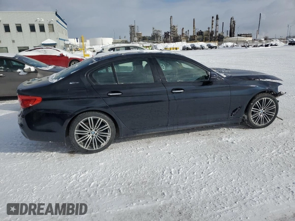 2018 BMW 5 Series 530e xDrive with VIN WBAJB1C58JG623335, listed as a Copart auction lot 44366485 with 156,322 mi miles and Salvage Title. Bid and sale history available at carsss.com. Image 3.