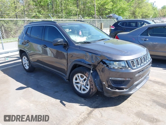 2019 Jeep Compass Sport with VIN 3C4NJCAB2KT613117, listed as a IAAI auction lot 41999519 with 73,734 mi miles and . Bid and sale history available at DreamBid. Image 1.