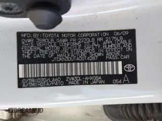 2010 Toyota Prius II with VIN JTDKN3DU1A0014287, listed as a IAAI auction lot 41890083 with 259,600 mi miles. Bid and sale history available at carsss.com. Image 9.