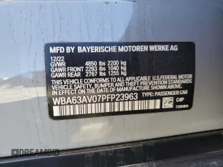 2023 BMW 4 Series 430i z VIN WBA63AV07PFP23963, wystawiony jako Copart lot #79686924 z przebiegiem 39 151 mil mil oraz Szkoda całkowita • Salvage title. Historia ofert i sprzedaży dostępna na DreamBid. Obrazek 15.
