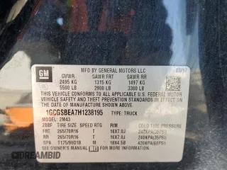 2017 Chevrolet Colorado 2WD WT with VIN 1GCGSBEA7H1238195, listed as a Copart auction lot 48521065 with 142,019 mi miles and Salvage title. Bid and sale history available at DreamBid. Image 14.