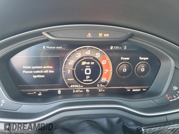 2018 Audi RS 5 z VIN WUAPWAF5XJA905267, wystawiony jako Copart lot #47817075 z przebiegiem 49 962 mil mil oraz Szkoda całkowita • Salvage title. Historia ofert i sprzedaży dostępna na DreamBid. Obrazek 9.