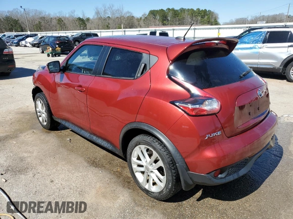 2015 Nissan Juke SV with VIN JN8AF5MV7FT558459, listed as a Copart auction lot 46813295 with 91,593 mi miles and Salvage title. Bid and sale history available at DreamBid. Image 2.