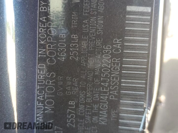 2018 Kia Optima EX z VIN KNAGU4LE4J5022036, wystawiony jako Copart lot #67970784 z przebiegiem 60 022 mil mil oraz Szkoda całkowita • Salvage title. Historia ofert i sprzedaży dostępna na DreamBid. Obrazek 12.