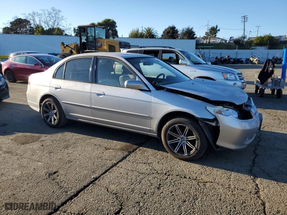2005 Honda Civic Sdn EX with VIN JHMES26715S000342, listed as a Copart auction lot 88159795 with 0 mi miles and Salvage Title. Bid and sale history available at carsss.com. Image 4.
