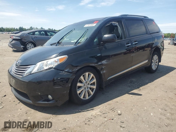 2017 Toyota Sienna XLE with VIN 5TDDZ3DC6HS186360, listed as a Copart auction lot 57504965 with 99,026 mi miles and Salvage title. Bid and sale history available at DreamBid. Image 1.
