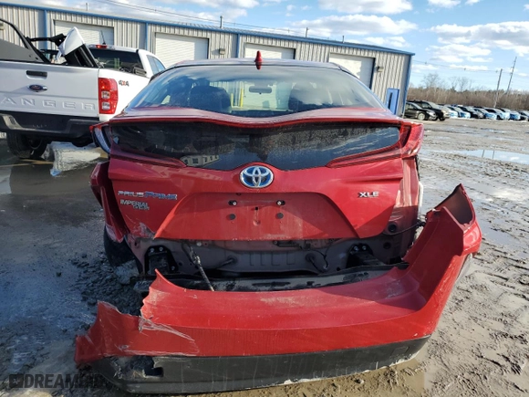 2022 Toyota Prius Prime LE with VIN JTDKAMFP0N3224568, listed as a Copart auction lot 45746755 with 0 mi miles and Salvage Title. Bid and sale history available at carsss.com. Image 6.