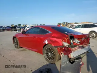2015 Lexus RC 350 F Sport with VIN JTHSE5BC4F5001158, listed as a Copart auction lot 62917315 with 58,572 mi miles and Salvage title. Bid and sale history available at DreamBid. Image 2.