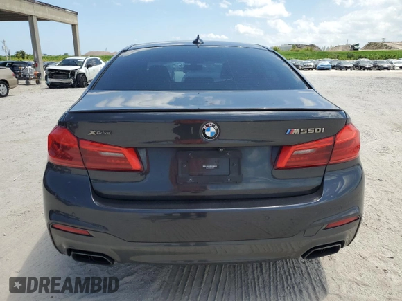 2019 BMW 5 Series M550i xDrive with VIN WBAJB9C56KB288993, listed as a Copart auction lot 57566415 with Not provided miles and Non repairable. Bid and sale history available at DreamBid. Image 6.