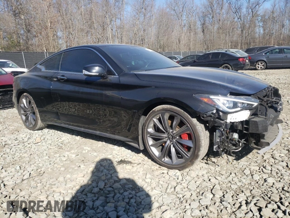 2022 Infiniti Q60 Red Sport 400 with VIN JN1FV7LL3NM680313, listed as a Copart auction lot 40974084 with 17,527 mi miles and . Bid and sale history available at DreamBid. Image 4.