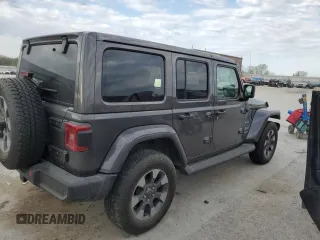 2018 Jeep Wrangler Unlimited Sahara with VIN 1C4HJXEG0JW303941, listed as a Copart auction lot 53029895 with 43,419 mi miles and Salvage title. Bid and sale history available at DreamBid. Image 3.