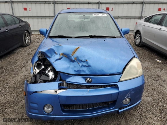 2004 Suzuki Aerio SX with VIN JS2RC61H145254580, listed as a Copart auction lot 85777764 with 115,762 mi miles and Salvage Title. Bid and sale history available at carsss.com. Image 5.
