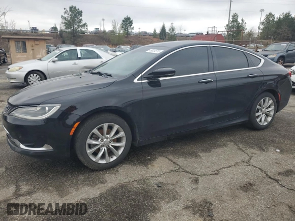 2015 Chrysler 200 C with VIN 1C3CCCCB1FN629396, listed as a Copart auction lot 49834515 with 185,227 mi miles and Clean Title. Bid and sale history available at carsss.com. Image 1.