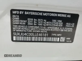 2020 BMW X5 M50i with VIN 5UXJU4C00LLE46181, listed as a Copart auction lot 66190794 with Not Provided miles and Salvage Title. Bid and sale history available at DreamBid. Image 13.